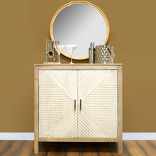 Load image into Gallery viewer, InPlace 32 in. W x 15 in. D x 34 in. H Creme Real Mango Wood 2 Door Accent Cabinet, The Strata, 9020002