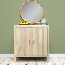 Load image into Gallery viewer, InPlace Cabinets, Real Mango Wood 2 Door Accent Cabinet, 32 Inch W x 15 Inch D x 34 Inch H, Beige, The Eodem, 9020004