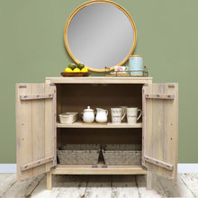 Load image into Gallery viewer, InPlace Cabinets, Real Mango Wood 2 Door Accent Cabinet, 32 Inch W x 15 Inch D x 34 Inch H, Beige, The Eodem, 9020004