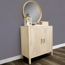 Load image into Gallery viewer, InPlace Cabinets, Real Mango Wood 2 Door Accent Cabinet, 32 Inch W x 15 Inch D x 34 Inch H, Beige, The Eodem, 9020004