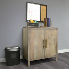 Load image into Gallery viewer, InPlace 32 W x 15D x 34H in Ash Grey Real Mango Wood 2 Door Accent Cabinet, The Lumin Design, 9020006