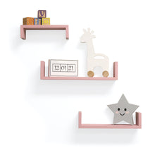 Load image into Gallery viewer, InPlace 3 Pc 16.5 in W, 13.88 in W, 10.25 in W Pink U Ledge Shelf Set, 9580030E