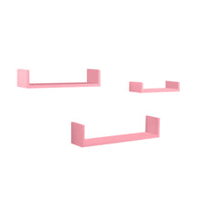 Load image into Gallery viewer, InPlace 3 Pc 16.5 in W, 13.88 in W, 10.25 in W Pink U Ledge Shelf Set, 9580030E