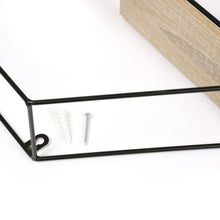 Load image into Gallery viewer, InPlace 18.98 in. W x 3.98 in. D x 16.62 in. H Barnwood/Metal Hexagon Wire Shelf, 9602200E