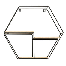 Load image into Gallery viewer, InPlace 18.98 in. W x 3.98 in. D x 16.62 in. H Barnwood/Metal Hexagon Wire Shelf, 9602200E
