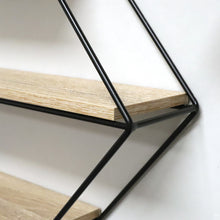 Load image into Gallery viewer, InPlace 16.26-in W x 3.98-in D x 19.83-in H Barnwood and Metal Diamond Wire Shelf, 9602202E