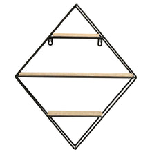 Load image into Gallery viewer, InPlace 16.26-in W x 3.98-in D x 19.83-in H Barnwood and Metal Diamond Wire Shelf, 9602202E