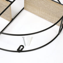 Load image into Gallery viewer, InPlace 14.38 in W x 3.98 in D x 14.68 in H Barnwood and Metal Circle Wire Shelf, 9602204E