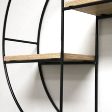 Load image into Gallery viewer, InPlace 14.38 in W x 3.98 in D x 14.68 in H Barnwood and Metal Circle Wire Shelf, 9602204E