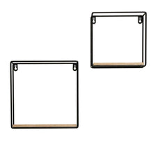 Load image into Gallery viewer, InPlace 2 Pack 9.74-in W x 4-in D x 8-in H Barnwood and Metal Cube Wire Shelf, 9602206E