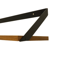Load image into Gallery viewer, InPlace 24 in. W x 8 in D x 7 in H Angled Black Metal Bracket Shelf, Light Oak, 9602212E