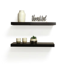 Load image into Gallery viewer, InPlace 2 Pc 18 in W x 8 in D x 1.50 in H Espresso Hidden Bracket Shelf, 9603008E