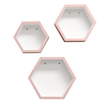 Load image into Gallery viewer, InPlace 3 Pc 12 in W, 10 in W, 8 in W Navy Hexagon Shelf Set, 9605022E