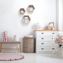 Load image into Gallery viewer, InPlace 3 Pc 12 in W, 10 in W, 8 in W Navy Hexagon Shelf Set, 9605022E