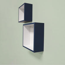Load image into Gallery viewer, InPlace 2 Pc 10 in W & 8 in W Navy Cube Shelf Set, 9605026E