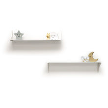 Load image into Gallery viewer, InPlace 36 in. W x 7.08 in. D x 7.08 in. H White Topsy Turvy Shelf, 9605028E