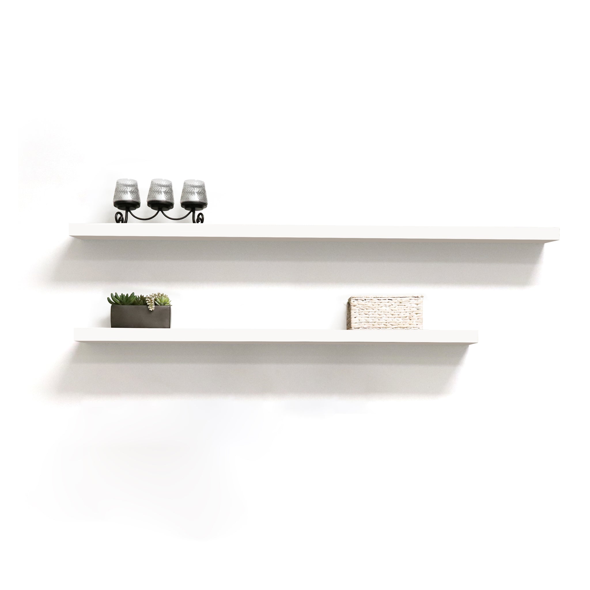 InPlace 72 in White Floating Shelf Wall Mounted Hidden Brackets, 95800 –  Lewis Hyman Inc.