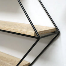 Load image into Gallery viewer, InPlace 16.26-in W x 3.98-in D x 19.83-in H Barnwood and Metal Diamond Wire Shelf, 9602202E
