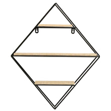 Load image into Gallery viewer, InPlace 16.26-in W x 3.98-in D x 19.83-in H Barnwood and Metal Diamond Wire Shelf, 9602202E
