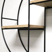 Load image into Gallery viewer, InPlace 14.38 in W x 3.98 in D x 14.68 in H Barnwood and Metal Circle Wire Shelf, 9602204E
