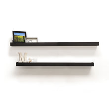 Load image into Gallery viewer, InPlace 60 in W x 8.50 in D x 2.75 in H Black Floating Bracket Shelf with Edge, 9603017E
