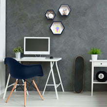 Load image into Gallery viewer, InPlace 3 Pc  12 in W, 10 in W, 8 in W Navy Hexagon Shelf Set, 9605022E
