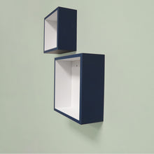 Load image into Gallery viewer, InPlace 2 Pc 10 in W &amp; 8 in W Navy Cube Shelf Set, 9605026E
