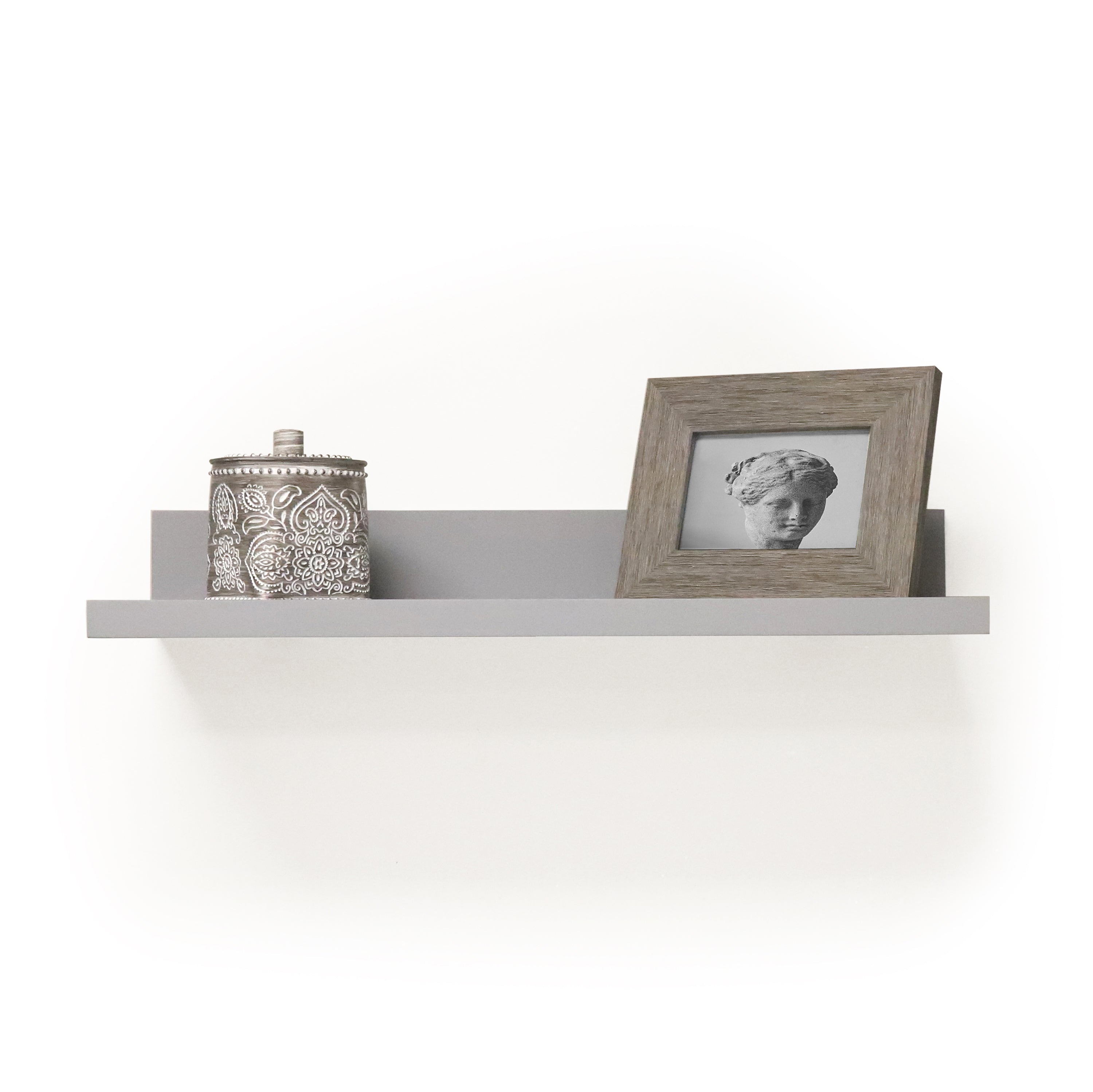 InPlace 24 in W x 9 in D x 3.5 in H Grey Deep Ledge Shelf, 9605032E